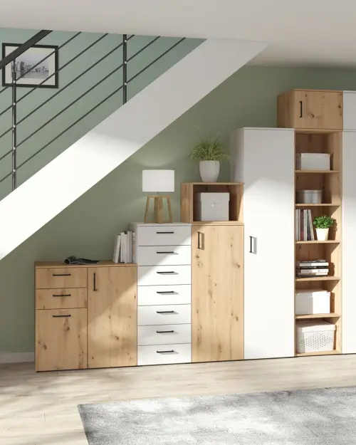 Cómoda MultiDo 80 cm con 2 puertas y 2 cajones atelier claro