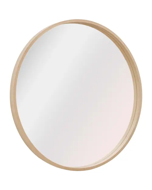 Espejo de pared con marco Circle 80 cm redondo marrón