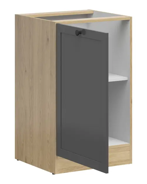 Szafka dolna kuchenna Junona Line 50 cm lewa z drzwiami dąb bernstein/grafit