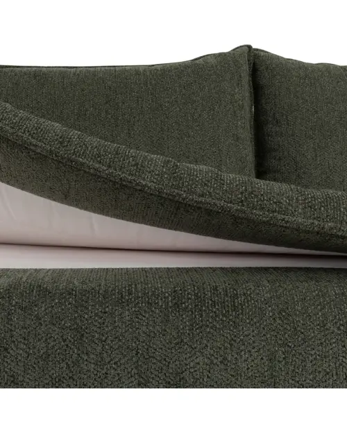 Three-seater Lindon sofa bed with storage green chenille