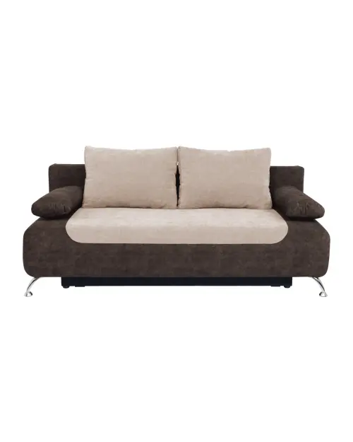 Sofá de tres plazas Daria III convertible con arcón marrón