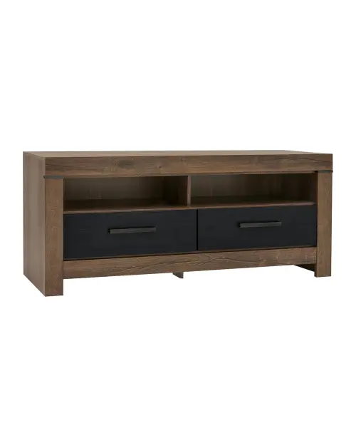 Mueble RTV Balin 140 cm con 2 cajones y estante roble monastery/negro
