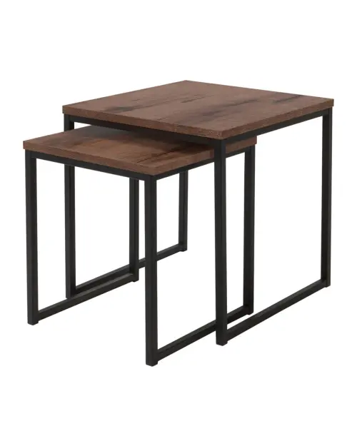 Juego de dos mesas de centro Aroz 40/50 cm roble monastery