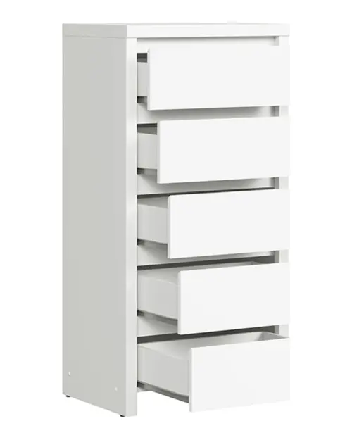 Комод Kaspian 56 см з 5 шухлядами білий