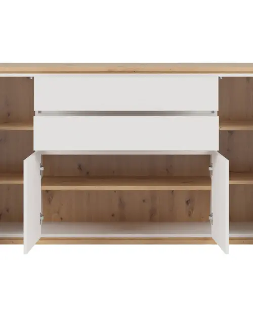 Cómoda Yamael 184 cm con 4 puertas y 2 cajones blanca