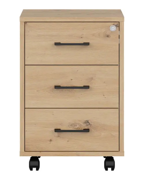 Cajonera Space Office 42 cm con 3 cajones roble artisan