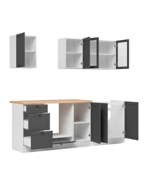 Zestaw kuchenny Junona Line 220 cm grafit z blatem