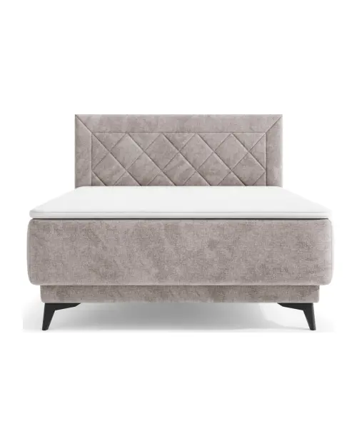 Cama continental Zalea 140x200 con contenedor beige