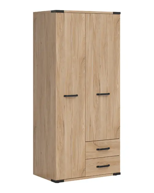 Armario de dos puertas Lara 90 cm con cajones fresno belarus