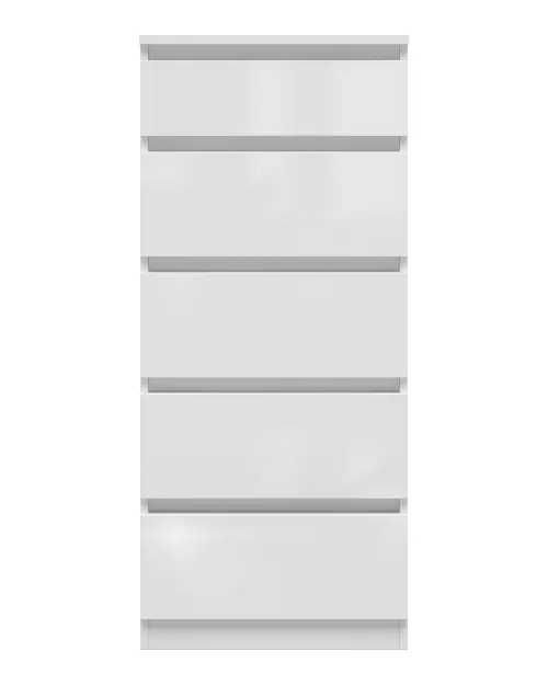 Cómoda Tetrix 50 cm con 5 cajones blanco brillo