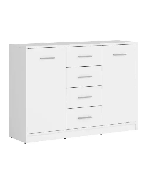 Cómoda Nepo Plus 119 cm con 2 puertas y 4 cajones blanca