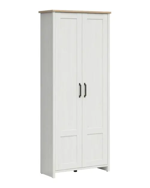 Armario de dos puertas Loksa 84 cm pino andersen blanco/roble grandson