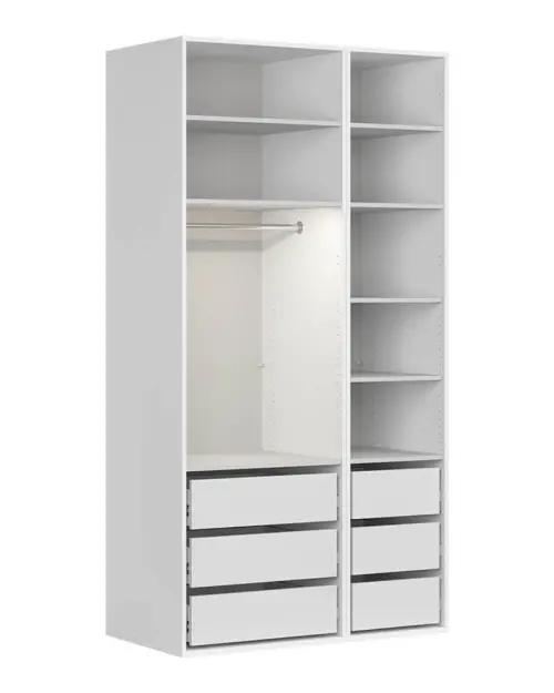 Armario modular Flex 125 cm con puertas y espejo blanco