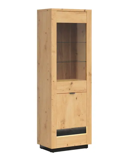Vitrina Ostia 67 cm con 2 puertas roble artisan