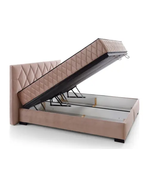 Continental bed Reve 160x200 with storage pink