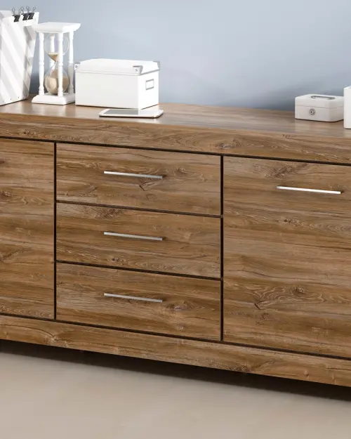 Cómoda Gent 200 cm con 2 puertas y 3 cajones roble stirling