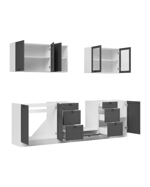 Conjunto de cocina Junona Line 260 cm grafito