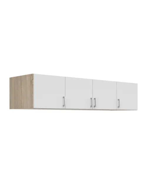 Wardrobe top unit Brando 181 cm with 4 doors white/sonoma oak