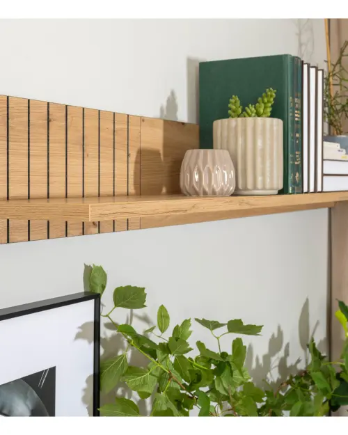 Estante de pared Lamea 135 cm roble artisan