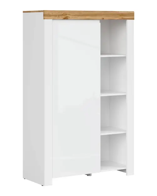 Estantería Holten 98 cm con puertas y 4 estantes blanca