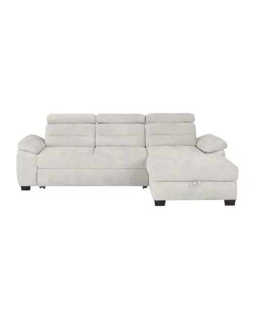 Sofá rinconera derecho Aguda convertible con arcón beige