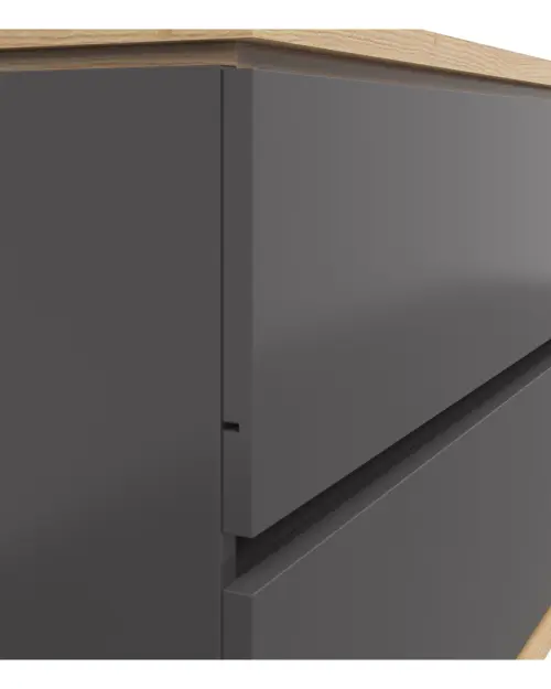 Mueble RTV Yamael 184 cm con 2 puertas y 2 cajones grafito