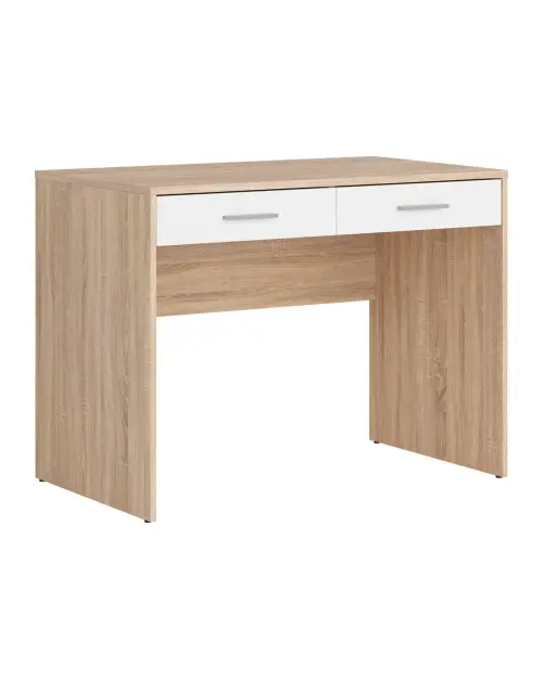 Escritorio Nepo Plus 100 cm con 2 cajones roble sonoma/blanco