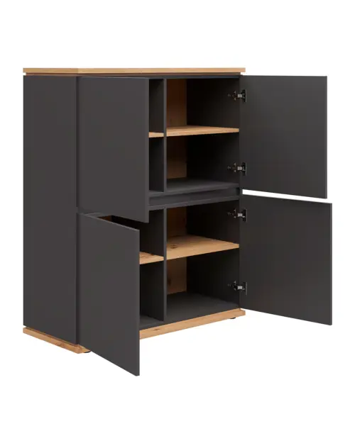 Armario Yamael 100 cm con 4 puertas grafito