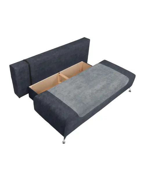 Three-seater sofa bed Daria III with storage velvet grey