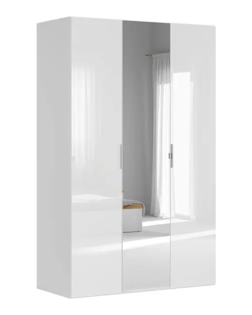 Armario modular Flex 150 cm con puertas y espejo blanco brillo