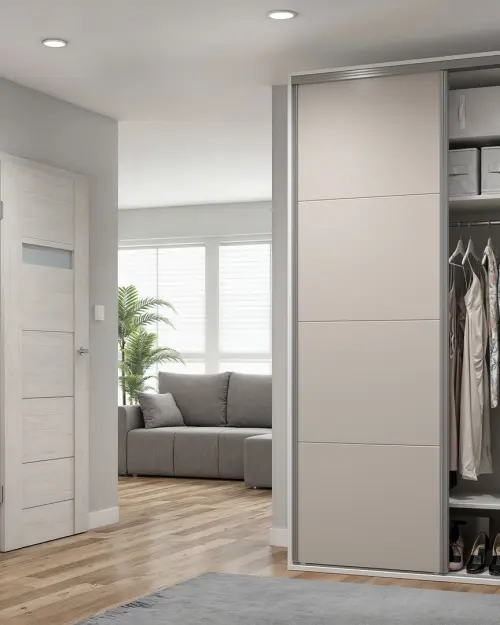 Sliding wardrobe Flex 150 cm with mirror white/cashmere