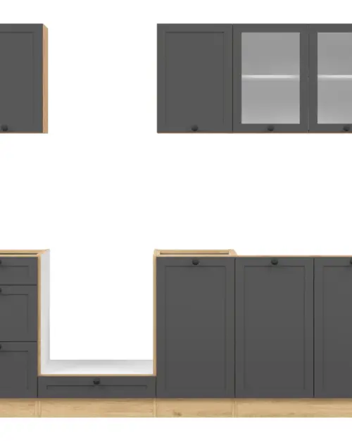 Conjunto de cocina Junona Line 220 cm grafito