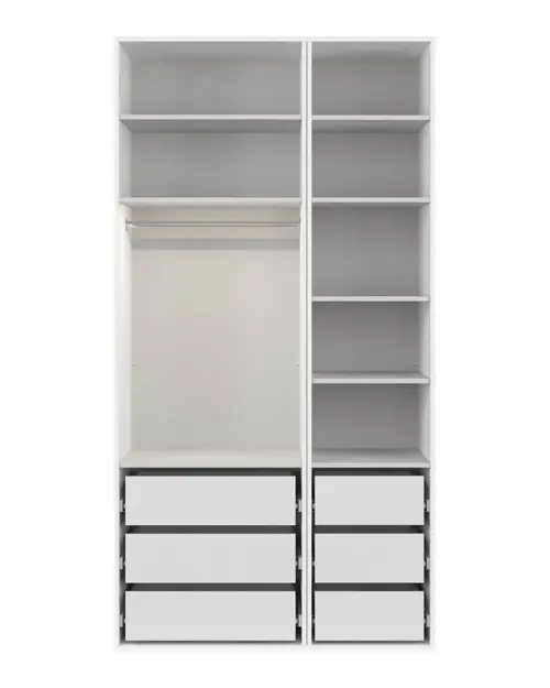 Armario modular Flex 125 cm con puertas y espejo blanco