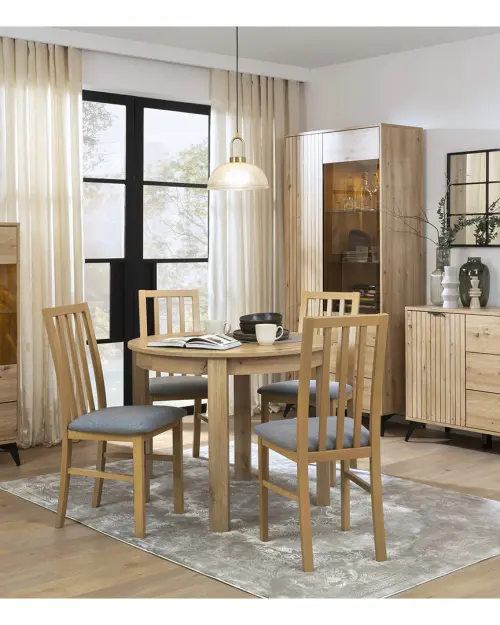 Vitrina alta Lamea 60 cm con puertas roble artisan