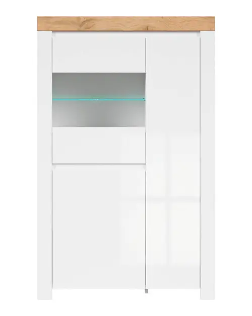 Vitrina Holten 98 cm con 3 puertas blanco brillo