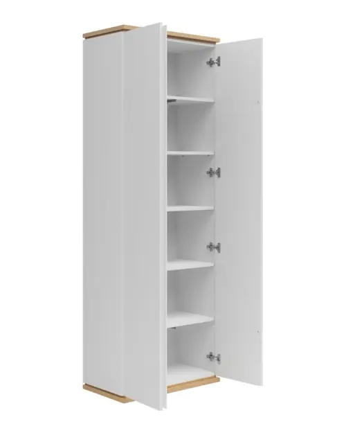 Estantería para recibidor Yamael con puertas roble artisan/blanco