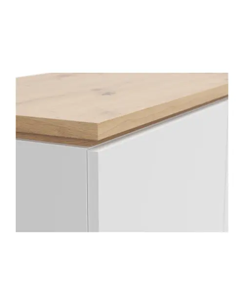 Cómoda Yamael 100 cm con 3 puertas y cajones blanca