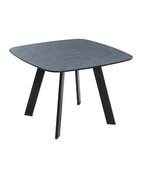 Mesa cuadrada de cristal Dia 60x60 cm negro-gris