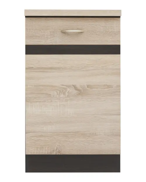 Bajo de cocina Junona Line 50 cm izquierdo roble sonoma con encimera