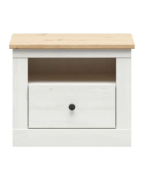 Mesita de noche Frija 58 cm con cajón pino andersen blanco