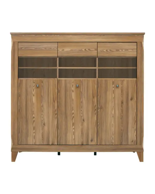 Vitrina Bergen 156 cm con 3 puertas alerce sibiu dorado