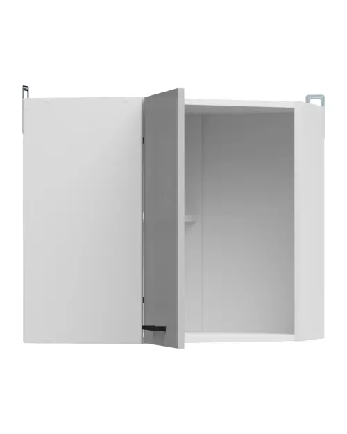 Armario de cocina superior Junona Line 60 cm de rincón izquierda/derecha gris claro brillo