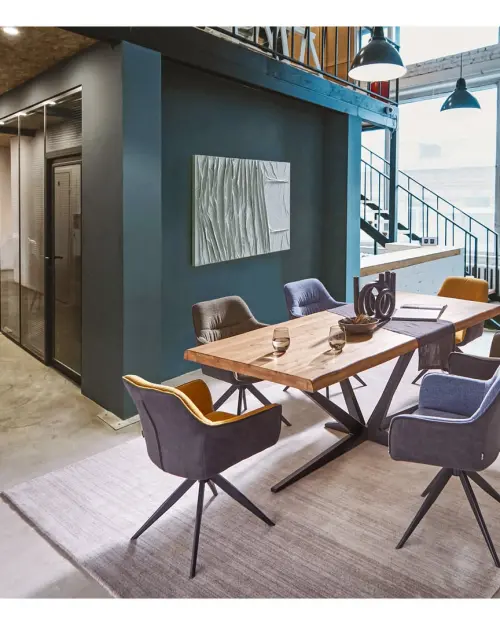 Akita upholstered swivel chair blue-black