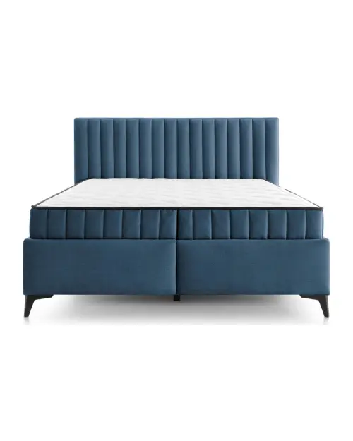 Континентальная кровать Joy 160x200 с контейнерами синяя
