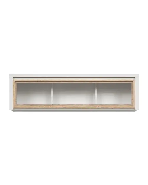 Vitrina colgante Kaspian 144 cm con puertas blanco/roble sonoma