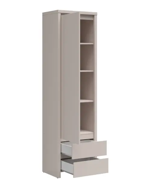 Estantería Kaspian 56 cm con puertas y 2 cajones cachemira