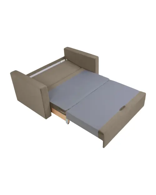 Two-seater sofa bed Bunio III with storage brown