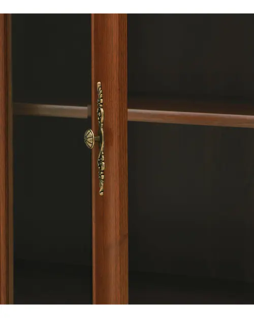 Vitrina Kent con 2 puertas y 2 cajones castaño