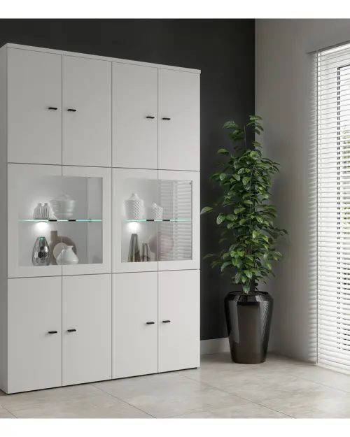 Vitrina System 64 de 2 puertas blanca