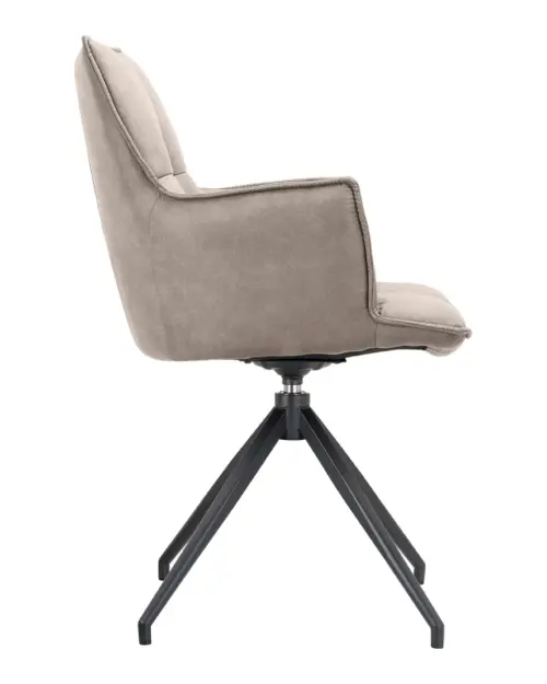 Silla tapizada Osaka giratoria ecopiel taupe